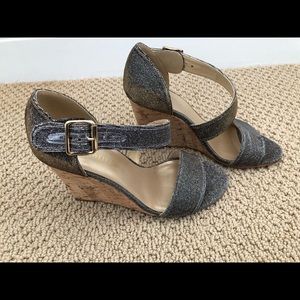 Stuart Weitzman glitter wedge sandal